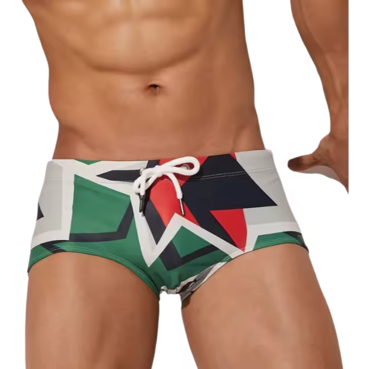 Seabean-bañadores para hombre, traje de baño para niño grande, pantalones cortos de baño de Color contrastante, tabla de playa para hombre, traje de baño para Surf, ropa deportiva - 1