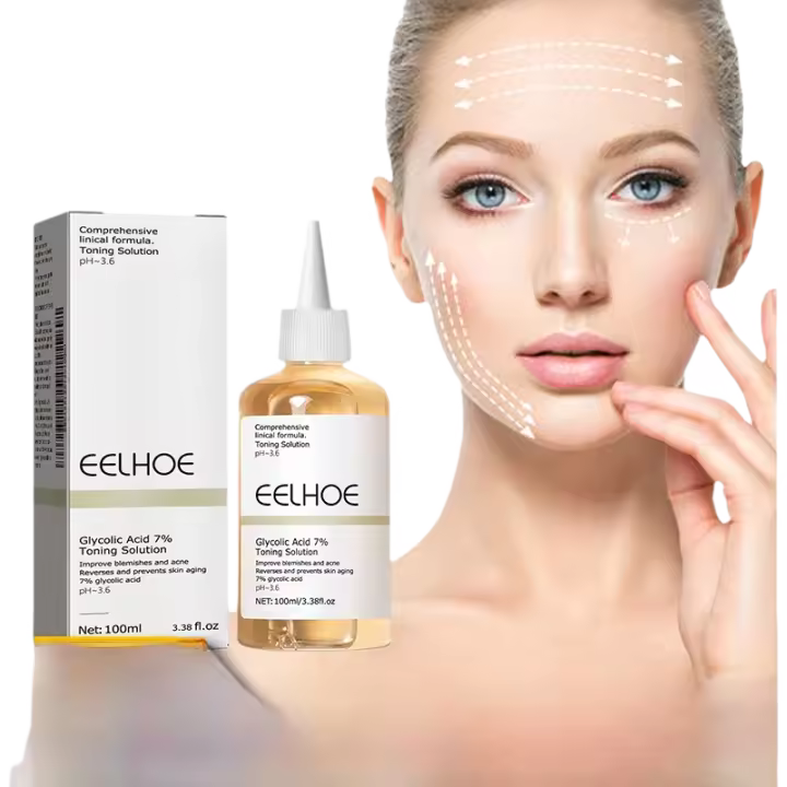 Solución tonificante de ácido glicólico, eliminador de acné ordinario, levantamiento de arrugas reafirmante, regalo de cuidado Facial brillante, tóner de ácido glicólico, 100ml - 1