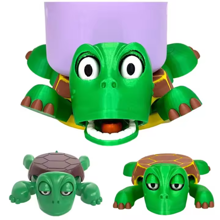 Tapete para taza con forma de tortuga con apertura automática de ojos, divertido tapete para taza de agua resistente al calor, mantel individual aislado reutilizable para bebidas de animales - 1