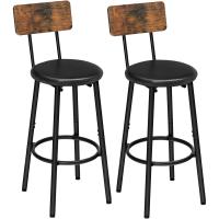 Juego de Taburetes de Bar de Metal y Madera Altos de Cocina con Resalto - details 0