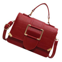 Bolso de hombro con Patrón de Piedra de cuero PU, bolsos con Patrón de Piedra de moda, bolsos para citas, Rojo, tamaño libre - details 2