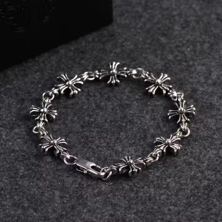 Pulsera punk estilo gótico en plata cromada, estilo gótico grunge, estilo Y2K, regalo de cumpleaños - 1