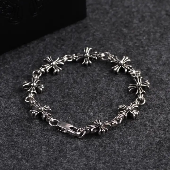 Pulsera punk estilo gótico en plata cromada, estilo gótico grunge, estilo Y2K, regalo de cumpleaños - 1