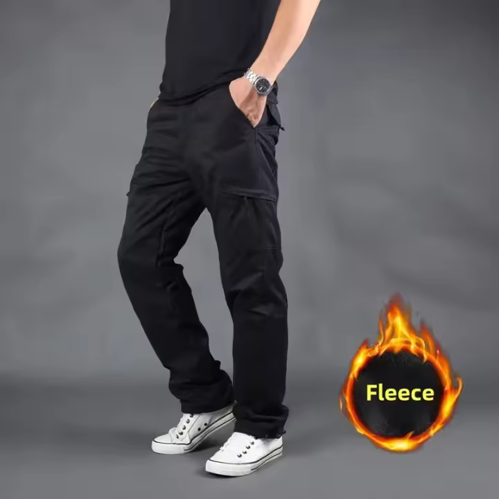 Sartén con volantes gruesa y cálida de algodón para hombre, informal para personas mayores, sartén holgada de invierno - 1