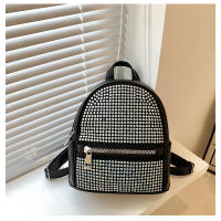 Mochila casual simple, moderna y de gran capacidad, diamantes de imitación de gas extranjero, bolsa de gas extranjero. - details 19
