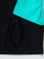 Conjunto de bañador de 3 piezas para hombre, top de protección solar de manga larga con cremallera y contrastes de colores - details 2