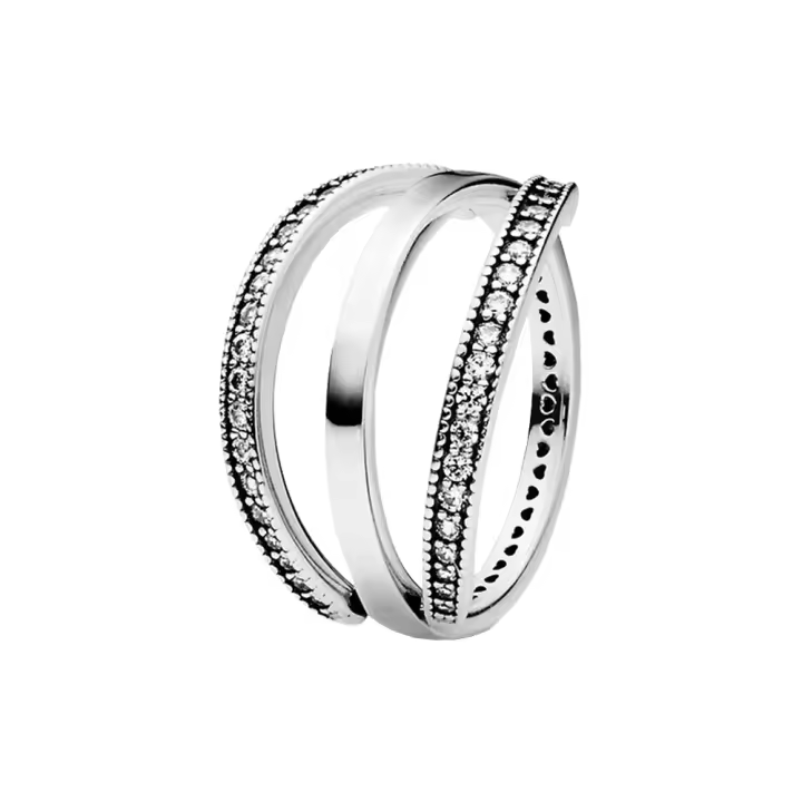Anillo de Plata Esterlina 925 con Corazones para Mujeres Joyería de Boda con Estrella de Zirconia Cúbica Flor Lunar Regalos - 1
