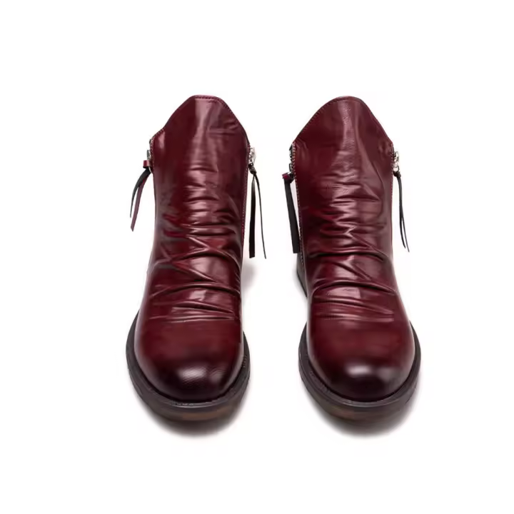 Nuevo producto, suela antideslizante con doble cremallera, botas para hombre, zapatos para hombre. - 1
