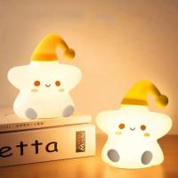 Luz LED de noche de silicona para niños, lámpara de mesita de noche táctil creativa, decoración de dormitorio, regalo Kawaii para niños - details 0