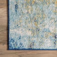 Alfombra cascada vintage abstracta, 152 cm x 243,8 cm, azul - details 8