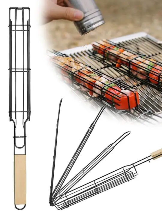 Malla de Acero Inoxidable Portátil para Parrilla de Barbacoa Malla Cuadrada de 1/3 Piezas, Accesorios de Cocina para Exteriores - 1