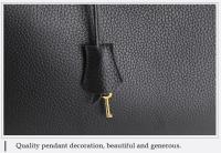 Bolso de mano de cuero genuino con patrón de lichi para mujer, Bolso grande de un hombro, capa superior, nuevo - details 5