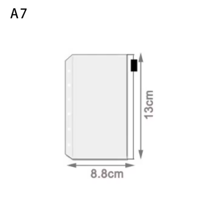 Carpeta Organizadora de Archivos A5-A7 PVC Transparente con Cierre de Cremallera para Escuela 5 Piezas - 1