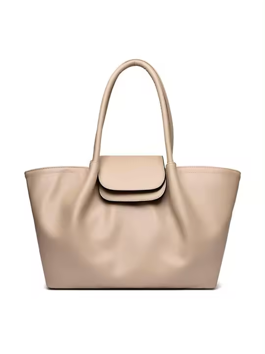 Bolso cruzado informal y versátil para mujer, bolso de mano plisado de un solo hombro, grande - 1