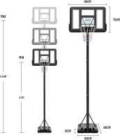 Juguetes Deportivos Portátiles Ajustables Altura Canasta de Baloncesto 230-305cm Plantilla 110x75cm Para Niños/Adultos Material Compuesto Polímero - details 0