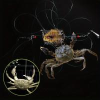Herramienta de captura de 8 anillos, trampa de acero inoxidable duradera para cangrejo, jaula de nailon para peces, alimentador para cangrejo, langosta, camarón, cangrejo - details 2