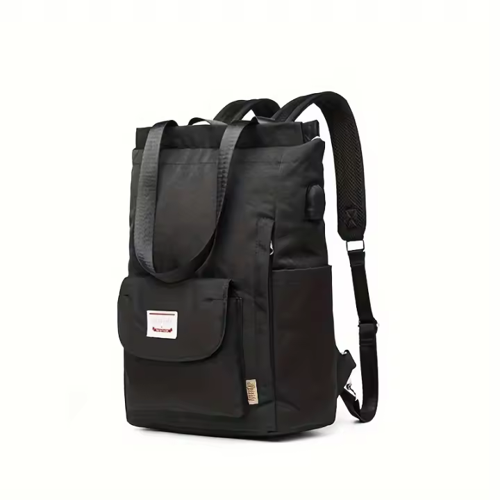 Mochila de portátil con correa ajustable - Nylon duradero, cierre con cremallera, múltiples compartimentos, estilo casual, mochila de secundaria, mochila casual |   Bolsa con correa ajustable |   Mochila con cremallera - 1