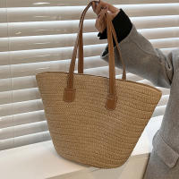 Bolso de viaje con asa superior para mujer, bolsa Bohemia de paja tejida de gran capacidad para verano - details 11