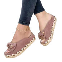 Sandalias elegantes de verano para mujer, zapatos sin cordones con diseño de lazo, regalo de Navidad para el Día de San Valentín - details 3