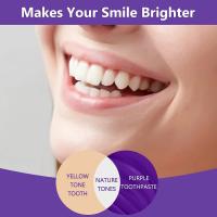 Pasta de dientes morada para blanquear los dientes, pasta de dientes blanqueadora morada para adultos, gel quitamanchas de dientes - Blanqueador de dientes adecuado para fumar, café y eliminar piedras dentales - details 2