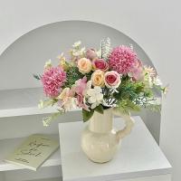 Ramo de rosas simuladas con bola bordada, ramo de mano de 44CM, bola de rosas artificiales, accesorios de fotografía para salón de bodas, decoración del hogar - details 12