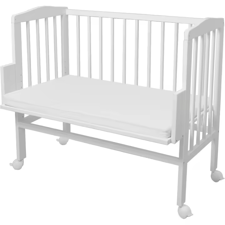 Cuna colecho, Altura Regulable, Natural sin tratamientos o Lacado en Blanco,Lacado en Blanco Extra Grande 90x55cm - 1