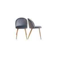 Juego de 2 sillas de comedor tapizadas de terciopelo, sillas auxiliares de ocio, asiento acolchado de terciopelo y patas de metal de roble para sala de estar, cactus - details 10