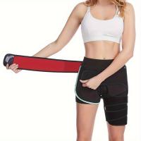 1 cinturón de soporte de cadera de compresión de neopreno de grado profesional, cinturón de soporte de muslo ajustable, nuevo cinturón de soporte lumbar auxiliar y estabilizador de cadera, vendaje de soporte de ingle de fitness negro, equipo de soporte mu - details 2