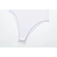 OUWU - Traje de baño negro sin mangas para mujer, traje de baño de una pieza con cuello cuadrado, lencería sexy, color blanco - details 10