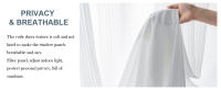 SINBINTA Juego de Cortinas de Voile Semi Transparente Diseño de Rayas Blancas Modernas - details 0