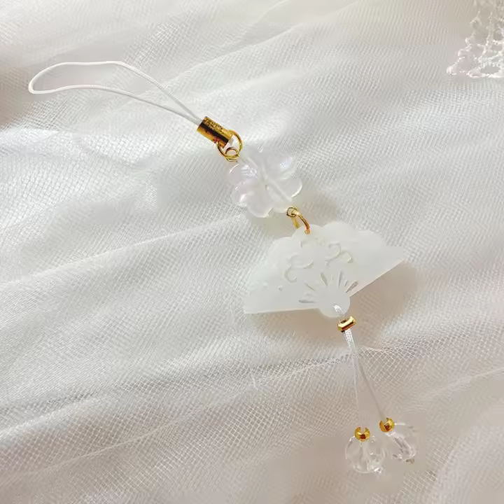 Colgante de teléfono de estilo chino, trébol de cuatro hojas, cadena Retro para teléfono móvil, cordón con cuentas, correa para teléfono móvil, decoración para teléfono - 1