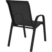 Juego de 6 sillas de jardín, de metal y textileno, apilables, negras - details 5