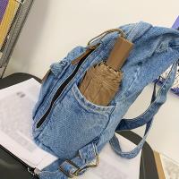 Mochila con detalle de parche de letras, Bolsa Escolar con cremallera, elegante mochila para portátil de gran capacidad para trabajo y viajes - details 5
