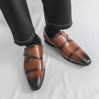 Zapatos de hombre con punta en pico, zapatos de vestir, zapatos formales con hebilla a la moda para adultos - details 7