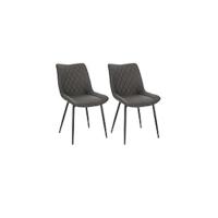 Sillas de Comedor Nórdicas Vintage de Madera Maciza Diseño Moderno Marrón Oscuro 2Pcs con Respaldo - details 9