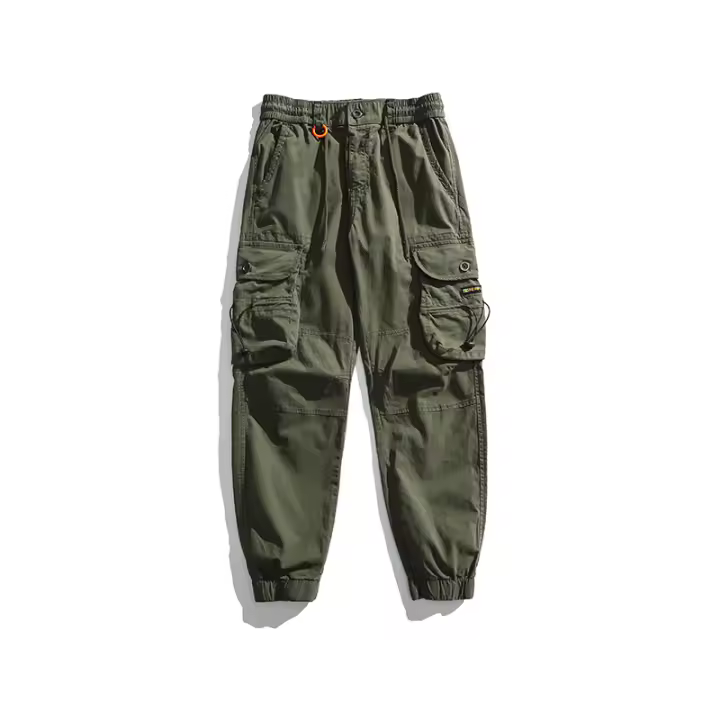 2024 Pantalones estilo e de moda para hombre con cordones de algodón - 1