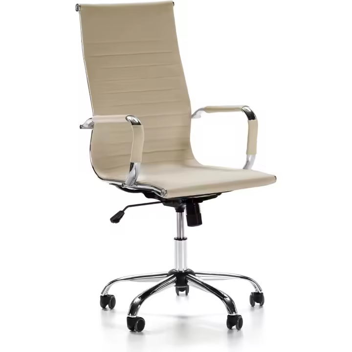 Londres reclinable Blanco, Piel sintética, Silla ejecutiva con reposacabezas y conjín engrosados, Altura - 1