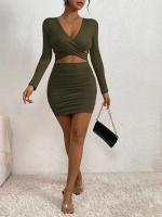 Elegante Vestido de Cintura Ajustada con Tirante de Espalda para Mujer en Otoño-Invierno - details 12