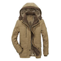 Parkas de ocio para hombre, chaqueta gruesa de lana con sombrero extraíble a la moda, Color sólido, a prueba de viento, abrigos cálidos, invierno, 2024 - details 3