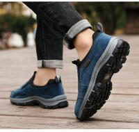 Zapatos de senderismo de marca para hombre, zapatos de Trekking al aire libre de cuero de ante, zapatillas de entrenamiento ligeras antideslizantes, zapatos de escalada para caminar - details 21