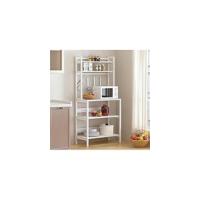 Estantería de Cocina con 3 Estantes y Cesta Metálica, Mesa Auxiliar de Cocina con Estantes Soporte de Microondas con Ganchos, 90 x 40 x 83 cm - details 13