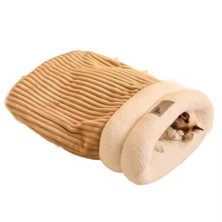 Saco de dormir Gruesto para Gato, Nido de Lana de cordero semicerrado, suave y códodo, edredón de Bolso para mascotas, Cama de Otro - 1