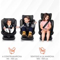 Silla de Coche Rodia Plus i-Size Ajustable, Rotativa de 360°, Protección Lateral, Reclinable y Evolutiva Para Niños de 0-12 Años Negro con Relieve - details 2