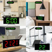 Escritorio de 7 pulgadas para dormitorio de niños, pantalla LED, gran número, mesa, alarma Digital, espejo curvado regulable, reloj - details 7