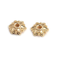 50 Uds. De cuentas redondas de latón de Color dorado de 18K, tapas de hojas de árbol y flores, suministros para hacer cuentas de joyería, accesorios Diy - details 21