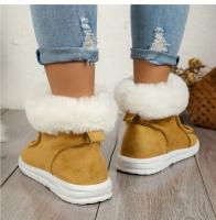 Simple Solid Color Thickened Medium Tube Warm Snow Boots Fashion Comfortable Thick Bottom Snow Boots Women Footwear - details 9
