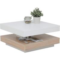 Cuadrada, Material Compuesto de Madera, Tablero Giratorio en 360° ° , Roble Blanco/Roble Sonoma, 67 x 67 x 35 cm - details 0