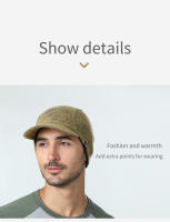 AONIJIE M33 Unisex Warm Wool Knitted Hat Short Brim Baseball Cap Soft Equestrian Cap Protect Ear Fall Winter For Running Hiking - details 11
