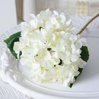 Hortensia Artificial con hojas, ramo de flores azules, colorido, realista, decoración del hogar, 45CM - details 5