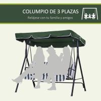 Columpio de Jardín de 3 Plazas Balançín Exterior con Techo Ajustable y Marco de Acero - details 5